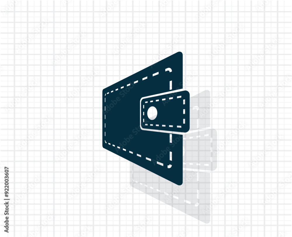 Poster vector dark color icon with shadow on light checkered background
