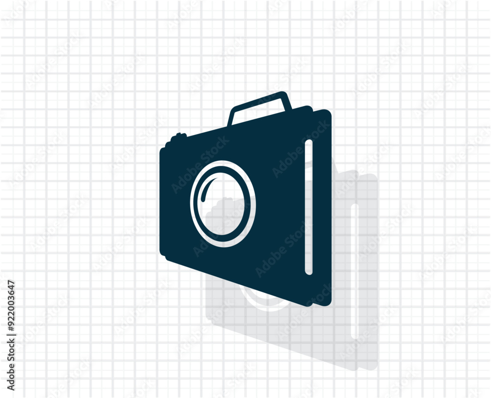 Poster vector dark color icon with shadow on light checkered background