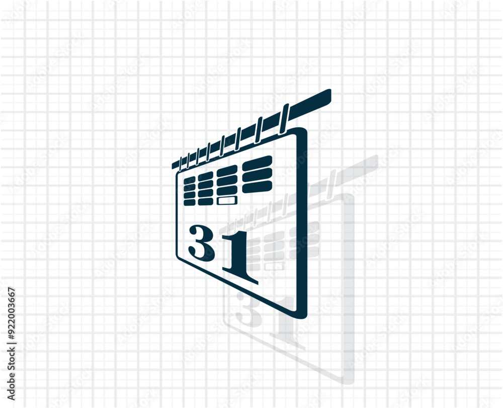 Poster vector dark color icon with shadow on light checkered background