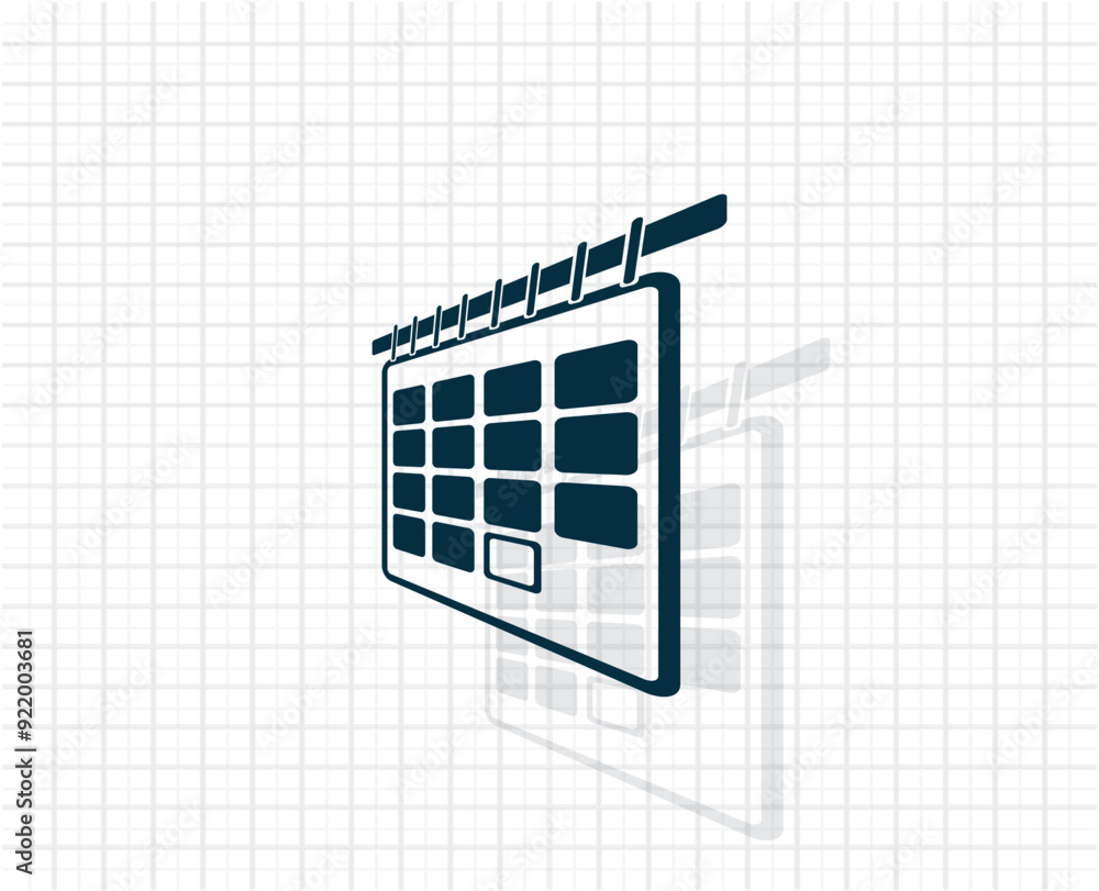 Poster vector dark color icon with shadow on light checkered background