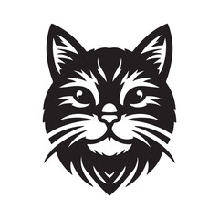 Animal face silhouette vector style with white background