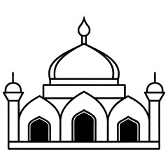 Islamic Mosque Logo Silhouette Vector | SVG, Cricut, Clipart, T-Shirt Graphics