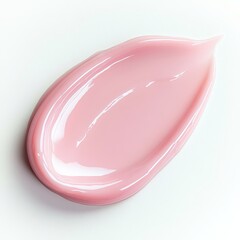 Close up of Hyaluronic acid serum. Light pink liquid gel beauty cream swatch on an isolated white background