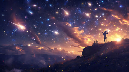 Fototapeta premium Magical shooting stars 