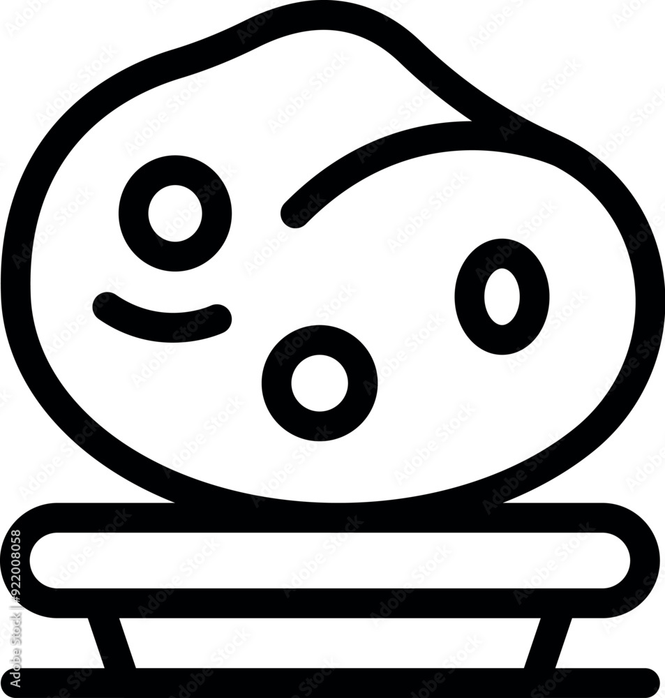 Poster line art icon of a moon rover exploring the surface of the moon, representing space exploration and 