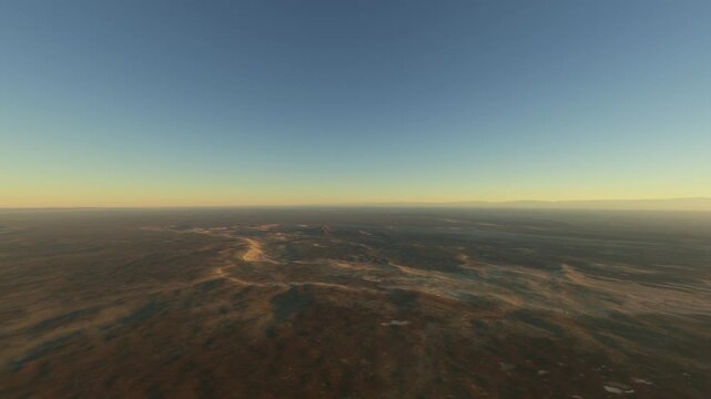 Sunset aerial shot of Dasht-e Lut Desert in Kerman. Iran