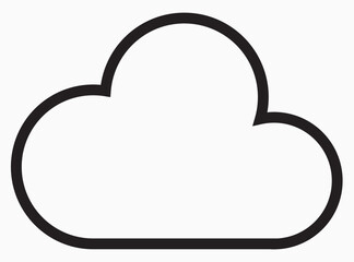 Cloud Vector Line Icon – Minimalist Design for Weather Apps and Cloud Computing Graphics.