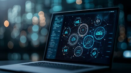 SEO analytics dashboard, keyword research, futuristic interface, digital tools