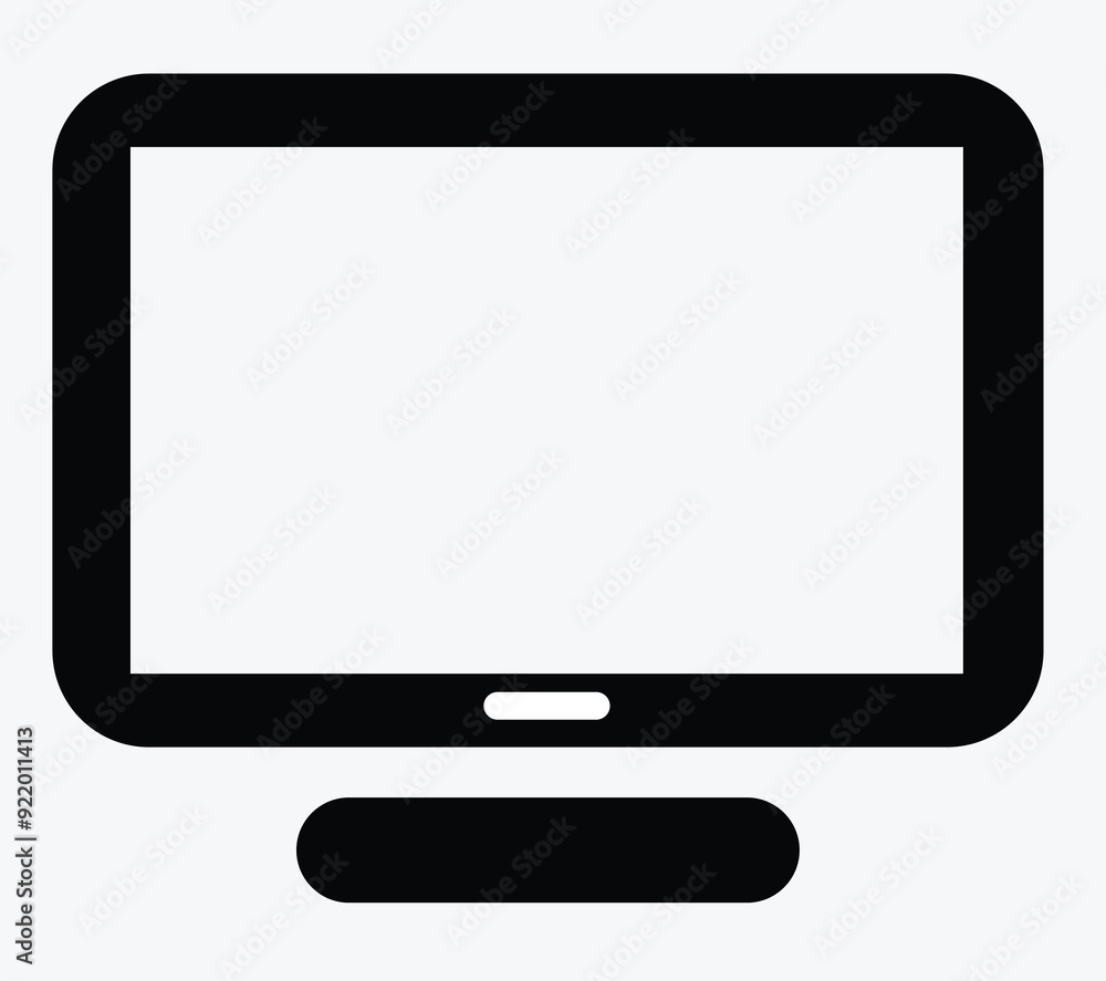 Poster high-resolution computer monitor icon - modern flat design, desktop screen illustration, technology 