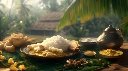 South Indian authentic and traditional breakfast in lifelike images