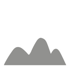 Mountains silhouettes on the white background