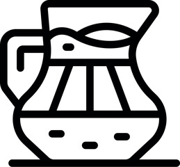 Simple line icon representing a full water pitcher