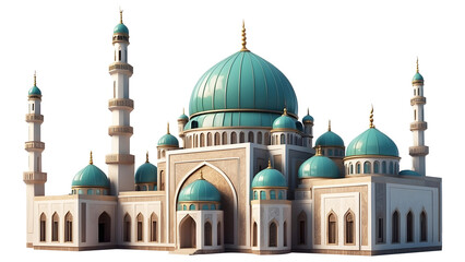 Obraz premium Realistic Mosque dome architecture isolated Png mosque united arab