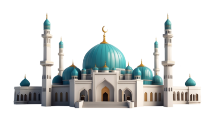 Realistic Mosque with islamic architecture isolated on a transparent background mosque united emirates