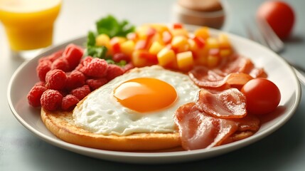 Traditional English British and Irish breakfasts with realistic visuals