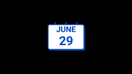 29 June calendar icon Animation