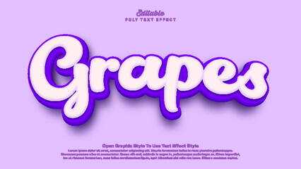 Grapes text effect, 3d editable text grapes theme.