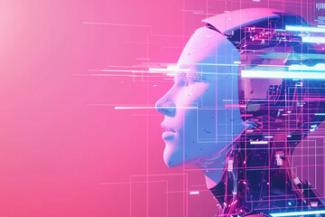Fototapeta premium Abstract Virtual AI Brain Concept Background