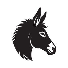 Animal face silhouette vector style with white background