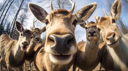 Close-up selfie portrait of a deer.