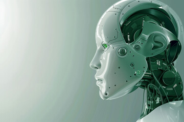 Abstract Virtual AI Brain Concept Background