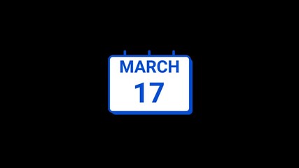 17 March calendar icon Animation