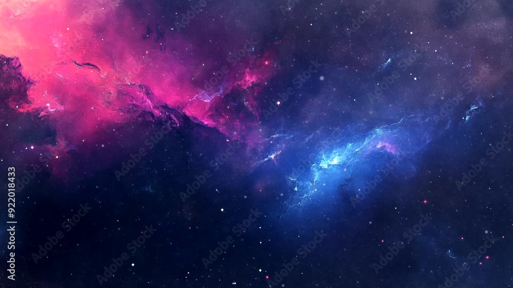 Wall mural vibrant cosmic nebula with swirling colors in deep space. outer space fantasy concept. seamless loop