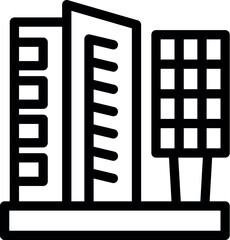 Obraz premium Line art vector icon of a sustainable city using solar panels for clean energy
