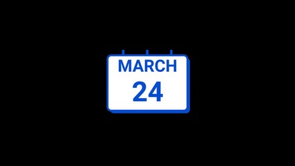 24 March calendar icon Animation