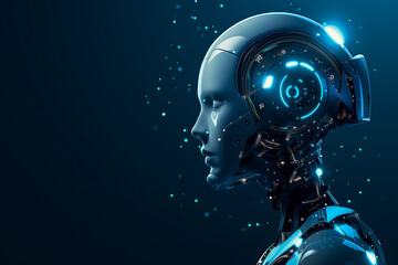 Abstract Virtual AI Brain Concept Background