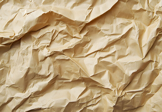 Abstract crumpled and creased recycle brown paper texture background