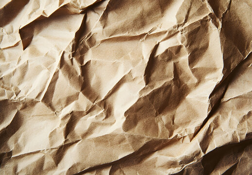 Abstract crumpled and creased recycle brown paper texture background