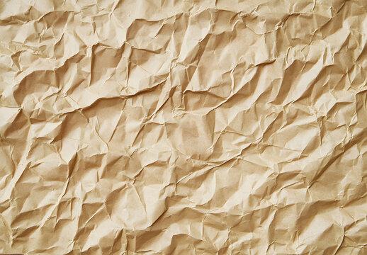 Abstract crumpled and creased recycle brown paper texture background