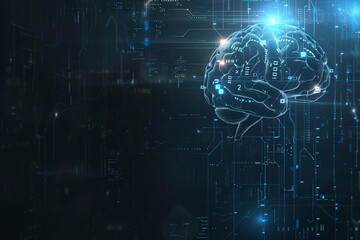 Fototapeta premium Abstract Virtual AI Brain Concept Background