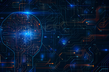 Abstract Virtual Technology Circuit Board Concept Background