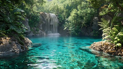 Beautiful waterfall in the jungle
