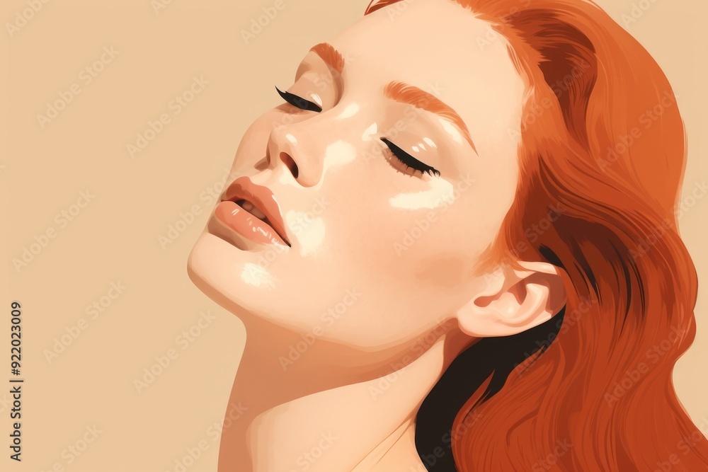 Poster ginger women portrait adult skin.