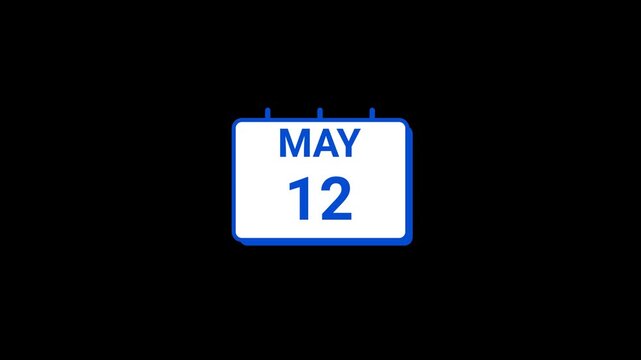 12 May calendar icon Animation