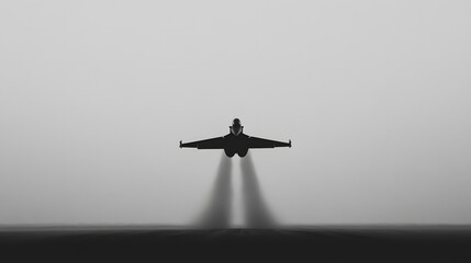 A fighter jet is flying at high speed with a motion blur effect.