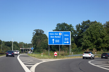 Autobahnwechsel A565, A555, Köln-Ost, Bonn-Nordost, Flughafen,