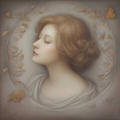 Fototapeta premium Lady Portrait Surreal Girl Art