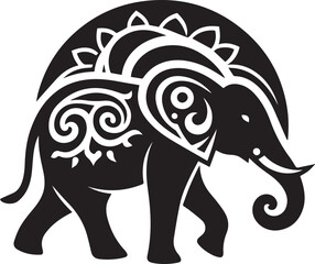 Elephant icon silhouette vector illustration, elephant black Silhouette vector art