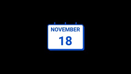 18 November calendar icon Animation