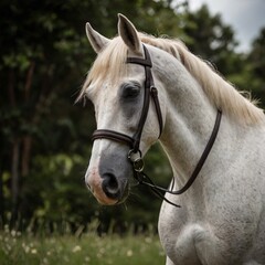 Naklejka premium portrait of a horse, horse, white horse 