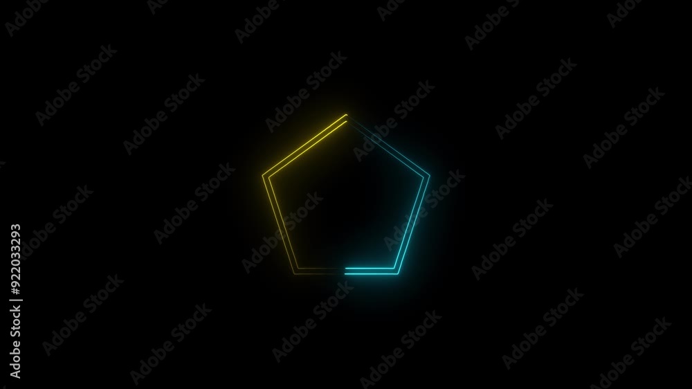 Poster abstract beautiful colorful neon light rectangle frame animation.