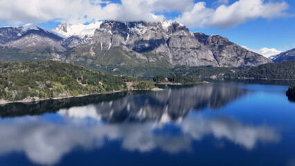 Fototapeta premium Chico Circuit At San Carlos De Bariloche In Rio Negro Argentina. Snowy Mountains. Chico Circuit. Vacations Travel. Chico Circuit At San Carlos De Bariloche In Rio Negro Argentina.