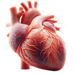 Human Heart Anatomy | Detailed 3D Render of the Heart | Human Heart with Blood Vessels | Cardiovascular System Model | Medical Heart |Image PNG | Heart Graphic | high resolution 300 dpi