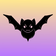 icon bat halloween illustration vector 