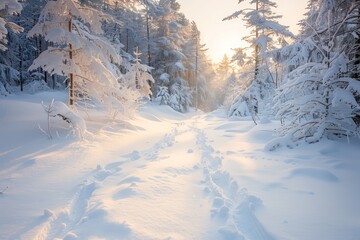 Obraz premium snow covered trees