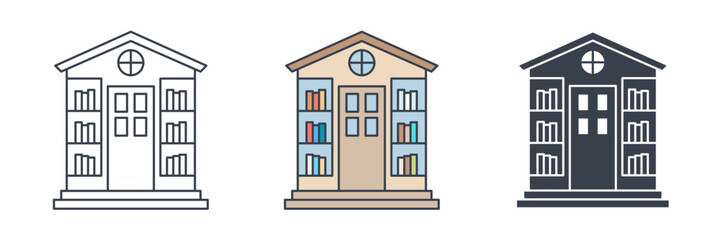 Library building icon symbol vector illustration isolated on white background